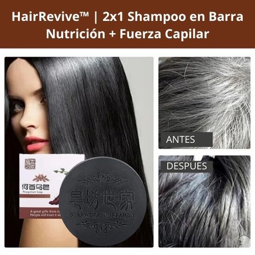 HairRevive™ | 2x1 Shampoo en Barra Nutrición + Fuerza Capilar